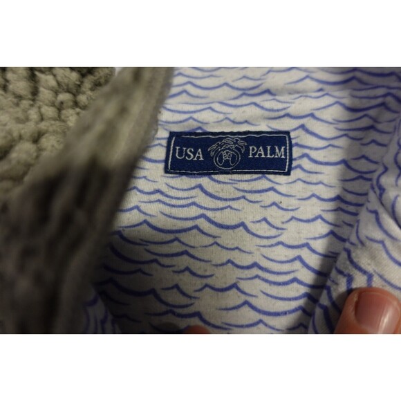 USA Palm Reversible 1/4 Zip Pullover Women Large Sherpa Gray Black L/XL - Picture 7 of 7